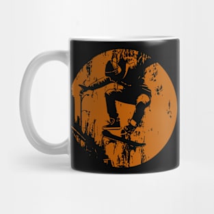 Grunge Urban Skateboarder Graffiti Style - Orange Mug